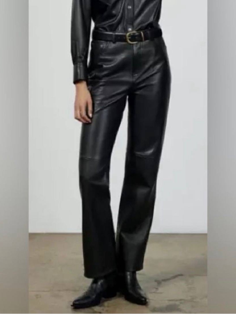 Zara Genuine Leather Sheepskin Pants L
